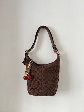 Coach Choco Brown Signature Canvas Shoulder Bag